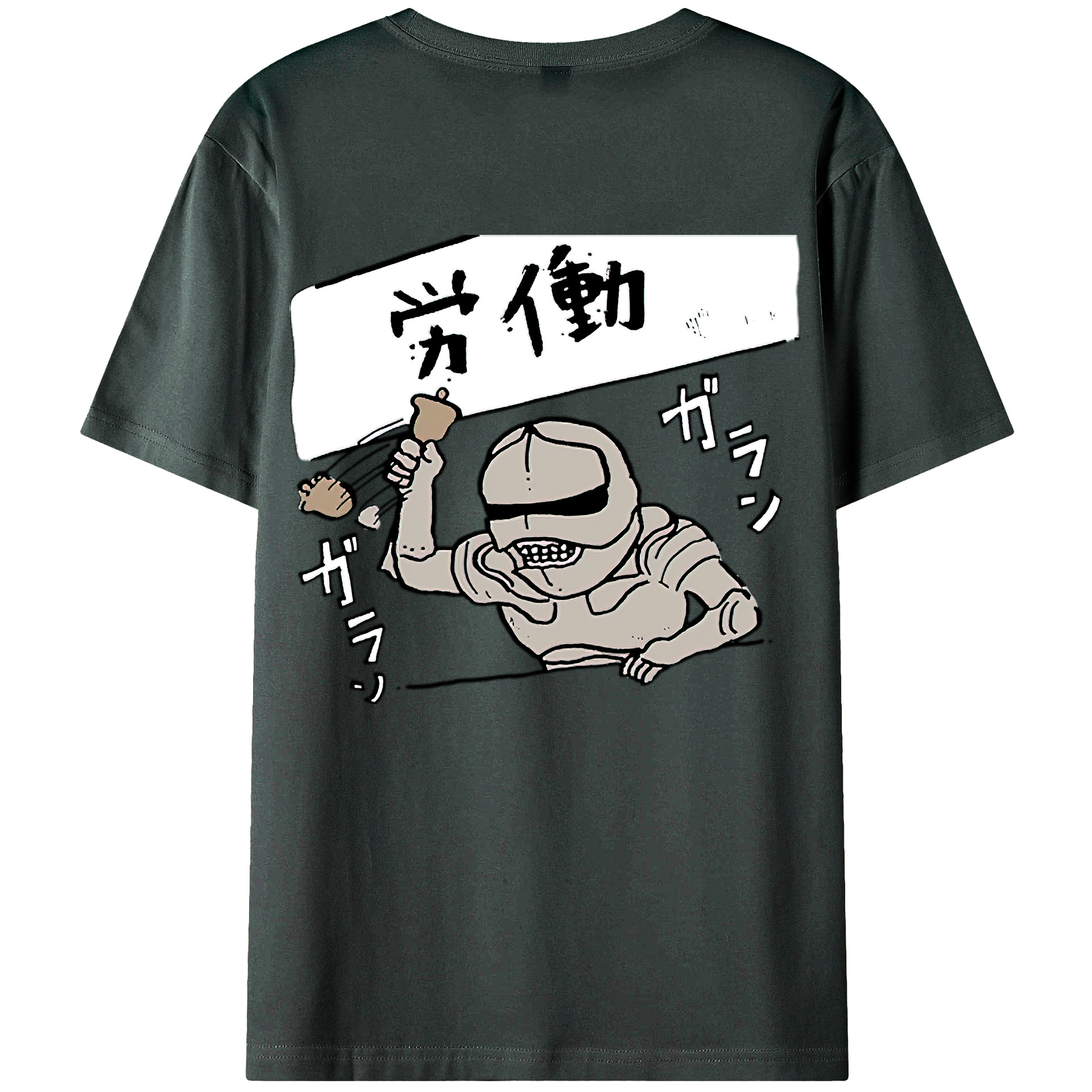 （画像用） ちいかわ 労働の鎧さん Chii-kawa Mr. Armor of Labor 綿100％ メンズ半袖Tシャツ（バックプリント） 通気性